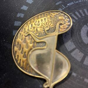 Elegant Gold-Tone Abstract Leaf Brooch - Women Jewelry